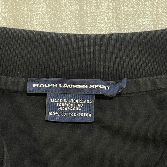 Ralph Lauren Sport Black Polo Shirt with Purple Accent Size Small - Picture 6 of 13